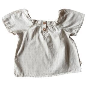Easy-Peasy White Puff Sleeve Top Girl Size 5T